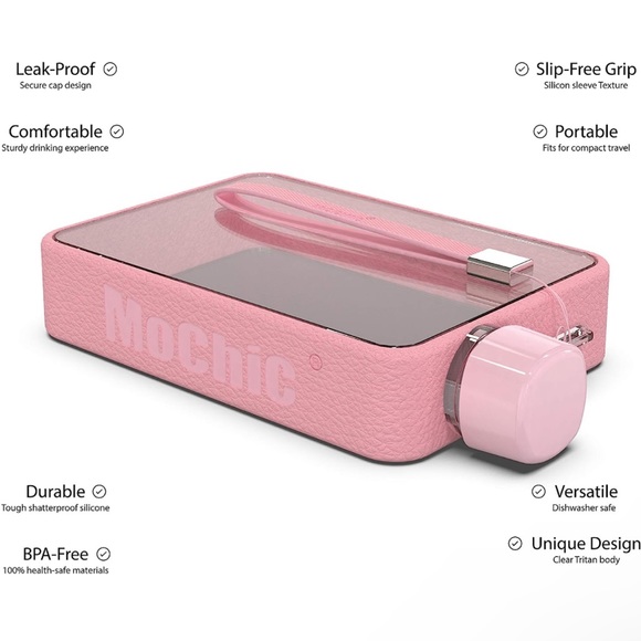 13oz Flat Portable Handbag Slim BPA Free A5 Water Bottle Tritan Plastic - 380ml - Picture 6 of 7